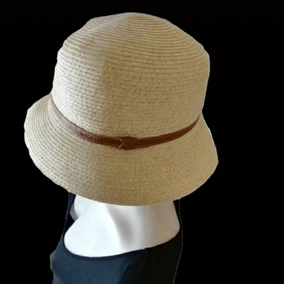 Nine West Hat, Packable Straw Cloche - Picture 3 of 6